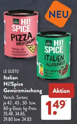 Aldi Süd LE GUSTO Italian Hi!Spice Gewürzmischung Angebot