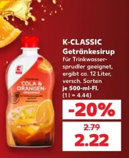 Kaufland K-CLASSIC Getränkesirup COLA & ORANGEN- Angebot
