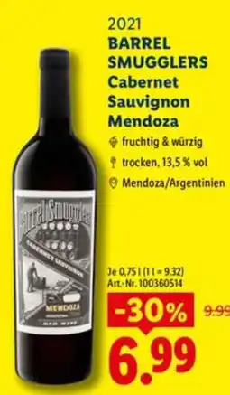 Lidl BARREL SMUGGLERS Cabernet Sauvignon Angebot