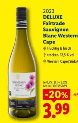 Lidl DELUXE Fairtrade Sauvignon Blanc Western Cape Angebot