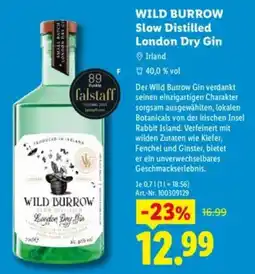 Lidl WILD BURROW Slow Distilled London Dry Gin Angebot