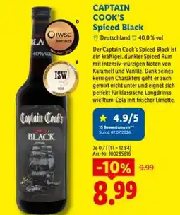 Lidl Captain Cook's Spiced Black Angebot