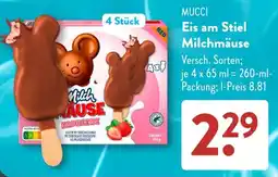 Aldi Süd MUCCI Eis am Stiel Milchmäuse Angebot