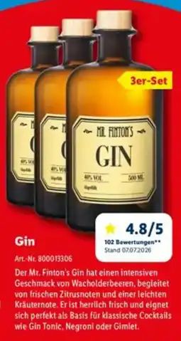 Lidl Mr. Finton's Gin Angebot