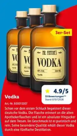 Lidl Mr. Finton's Vodka Angebot