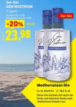 Lidl 2er-set Gin Nostrum Mediterranean Gin Angebot