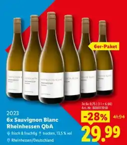 Lidl Sauvignon Blanc Rheinhessen QbA Angebot