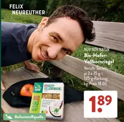 Aldi Süd NUR NUR NATUR Bio-Hafer-Vollkornriegel Angebot