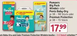 Rossmann Pampers Windeln oder Pants Baby-Dry oder Premium Protection Angebot