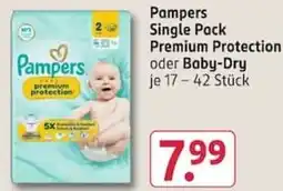 Rossmann Pampers Single Pack Premium Protection oder Baby-Dry Angebot