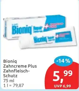 Budni Bioniq Zahncreme Plus Zahnfleisch-Schutz Angebot