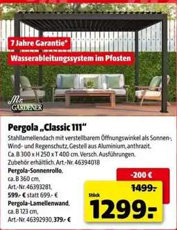 Hagebau Pergola „Classic 111“ Mr. GARDENER Angebot