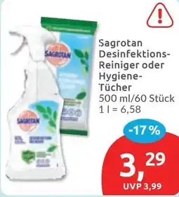 Budni Sagrotan Desinfektions-Reiniger oder Hygiene-Tücher Angebot