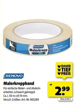 Hagebau RENVOVO Malerkreppband Angebot