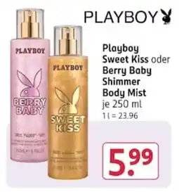 Rossmann Playboy Sweet Kiss oder Berry Baby Body Mist Angebot