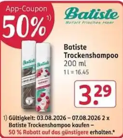 Rossmann Batiste Trockenshampoo Angebot