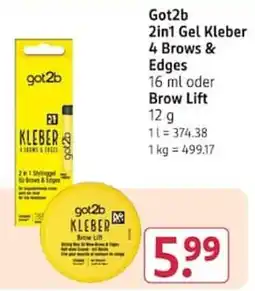 Rossmann got2b Kleber 4 Brows & Edges Angebot