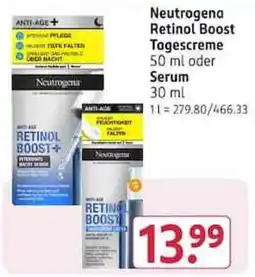 Rossmann Neutrogena Retinol Boost Tagescreme oder Serum Angebot
