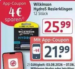 Rossmann Wilkinson Hydro5 Rasierklingen Angebot