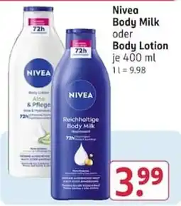 Rossmann Nivea Body Milk Angebot