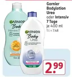 Rossmann Garnier Bodylotion Urea oder Intensiv Angebot