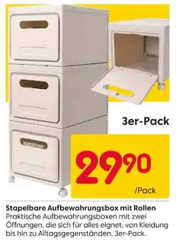 Rusta Stapelbare Aufbewahrungsbox mit Rollen Angebot