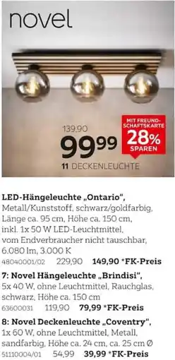 XXXLutz Novel Deckenleuchte „Coventry“ Angebot