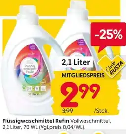 Rusta Flüssigwaschmittel Refin Vollwaschmittel Angebot