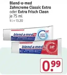Rossmann blend-a-med Zahncreme Classic Extra oder Extra Frisch Clean Angebot