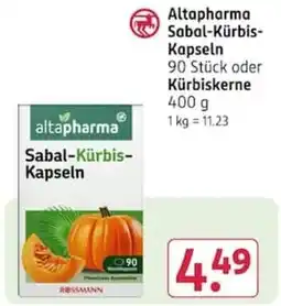 Rossmann altapharma Sabal-Kürbis-Kapseln Angebot