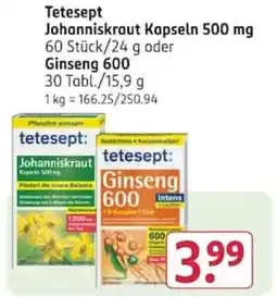 Rossmann tetesept: Johanniskraut Kapseln 500 mg Angebot