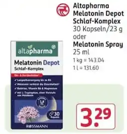 Rossmann Altapharma Melatonin Depot Schlaf-Komplex Angebot