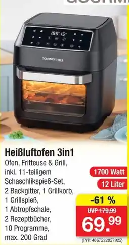 Zimmermann Heißluftofen 3in1 GOURMETMAXX Angebot