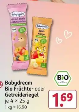 Rossmann Babydream Bio Früchte- oder Getreideriegel Angebot