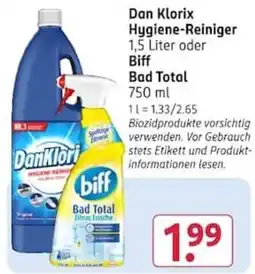 Rossmann Dan Klorix Hygiene-Reiniger Angebot