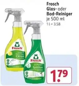 Rossmann Frosch Glas- oder Bad-Reiniger Angebot