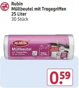 Rossmann Rubin Müllbeutel mit Tragegriffen Angebot