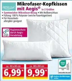 Norma Mikrofaser-Kopfkissen mit Aegis® Angebot