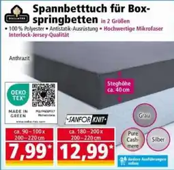Norma Spannbetttuch für Box-springbetten Angebot