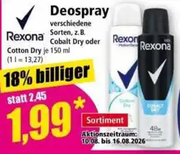 Norma Rexona Deospray Angebot