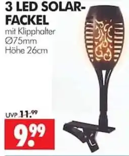 Wreesmann 3 LED SOLAR-FACKEL mit Klippthalter Angebot