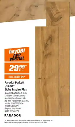 OBI Parador Parkett „Smart“ Eiche Inspire Plus Angebot