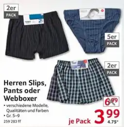 Selgros Herren Slips, Pants oder Webboxer Angebot