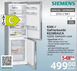 Selgros SIEMENS Kühl-/Gefrierkombi KG36EALCA Angebot