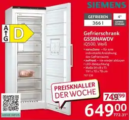 Selgros SIEMENS Gefrierschrank GS58NAWDV Angebot