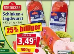 Norma die ROSTOCKER Schinken-/Jagdwurst Angebot