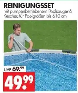 Wreesmann REINIGUNGSSET mit pumpenbetriebenem Poolsauger & Kescher Angebot