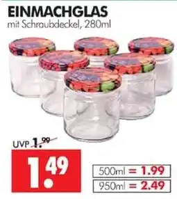 Wreesmann EINMACHGLAS mit Schraubdeckel Angebot
