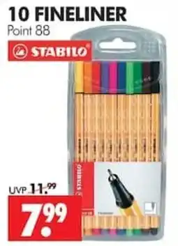 Wreesmann 10 FINELINER Point 88 STABILO Angebot