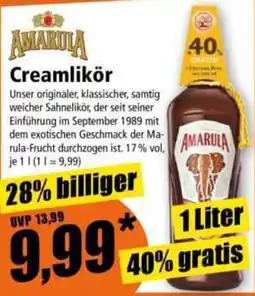 Norma Amarula Creamlikör Angebot
